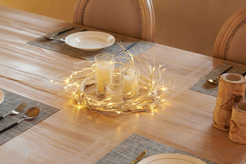 LITBLOOM غارلاند البتولا المضيئة LITBLOOM 6 قدم 48 LED تعمل بالبطارية مع مؤقت أضواء فروع مضاءة لتزيين المدفأة والطاولة في عيد الميلاد، داخلي وخارجي - Image 5